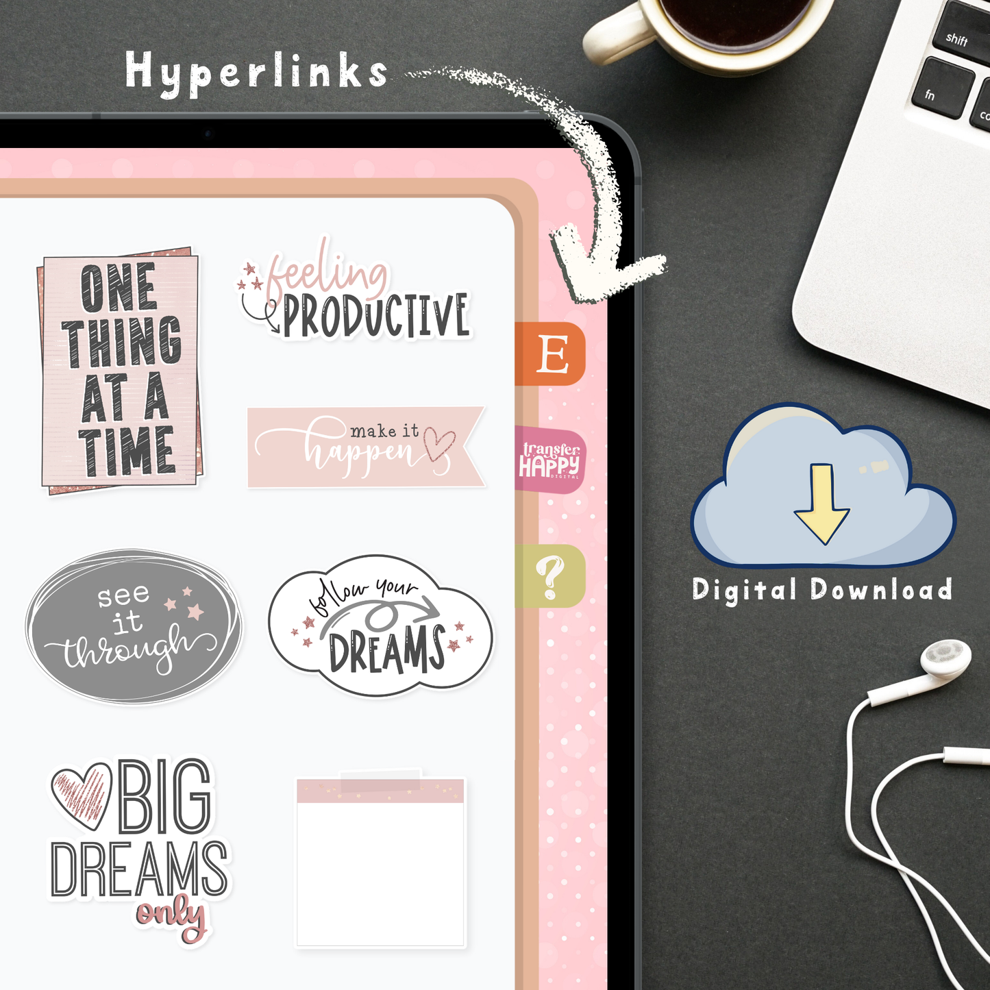 Motivational Digital Planner Stickers