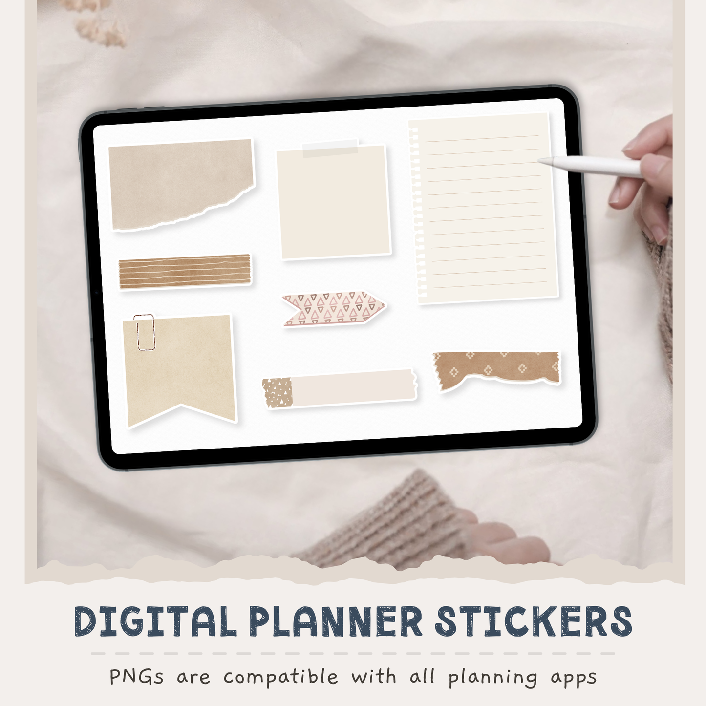 Scrap Paper Digital Planner Stickers