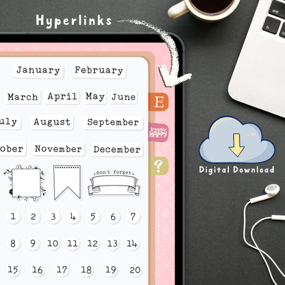 White & Black Digital Planner Stickers