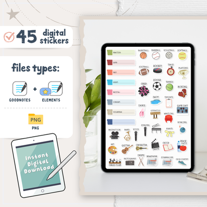 Extracurricular Digital Planner Stickers