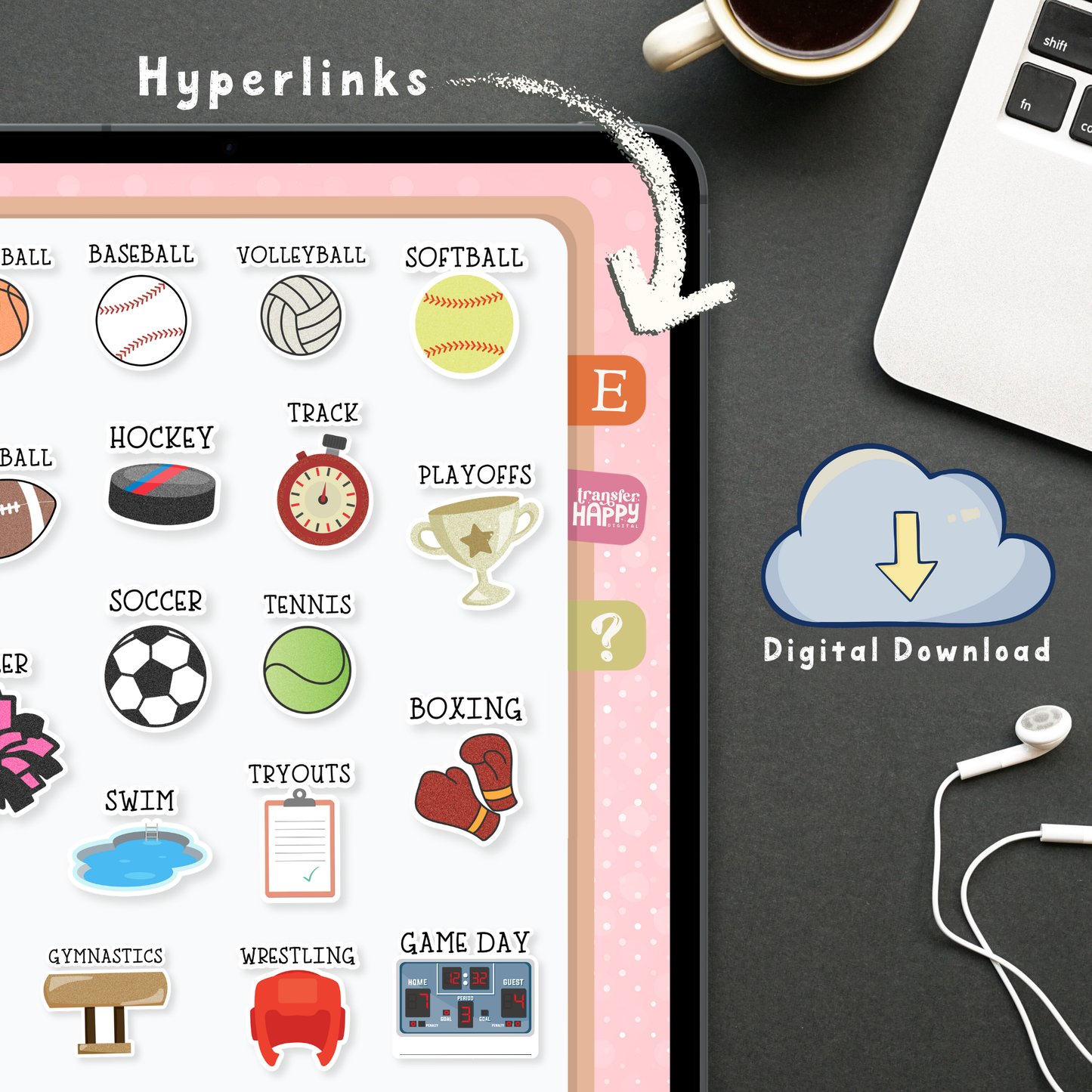 Extracurricular Digital Planner Stickers