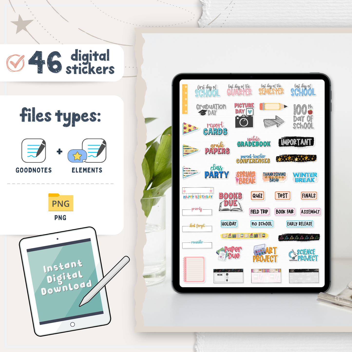 School Digital Planner Stickers