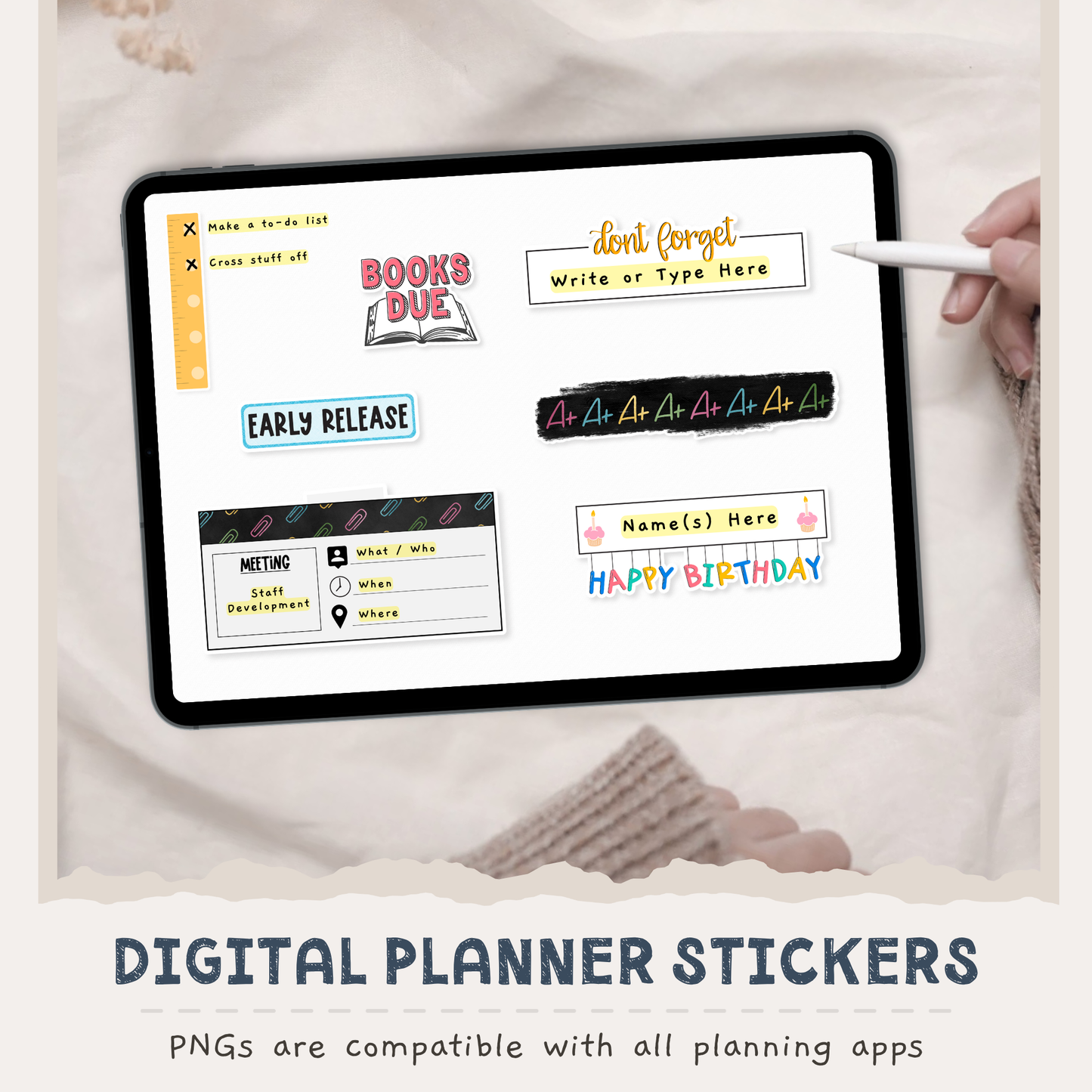 School Digital Planner Stickers