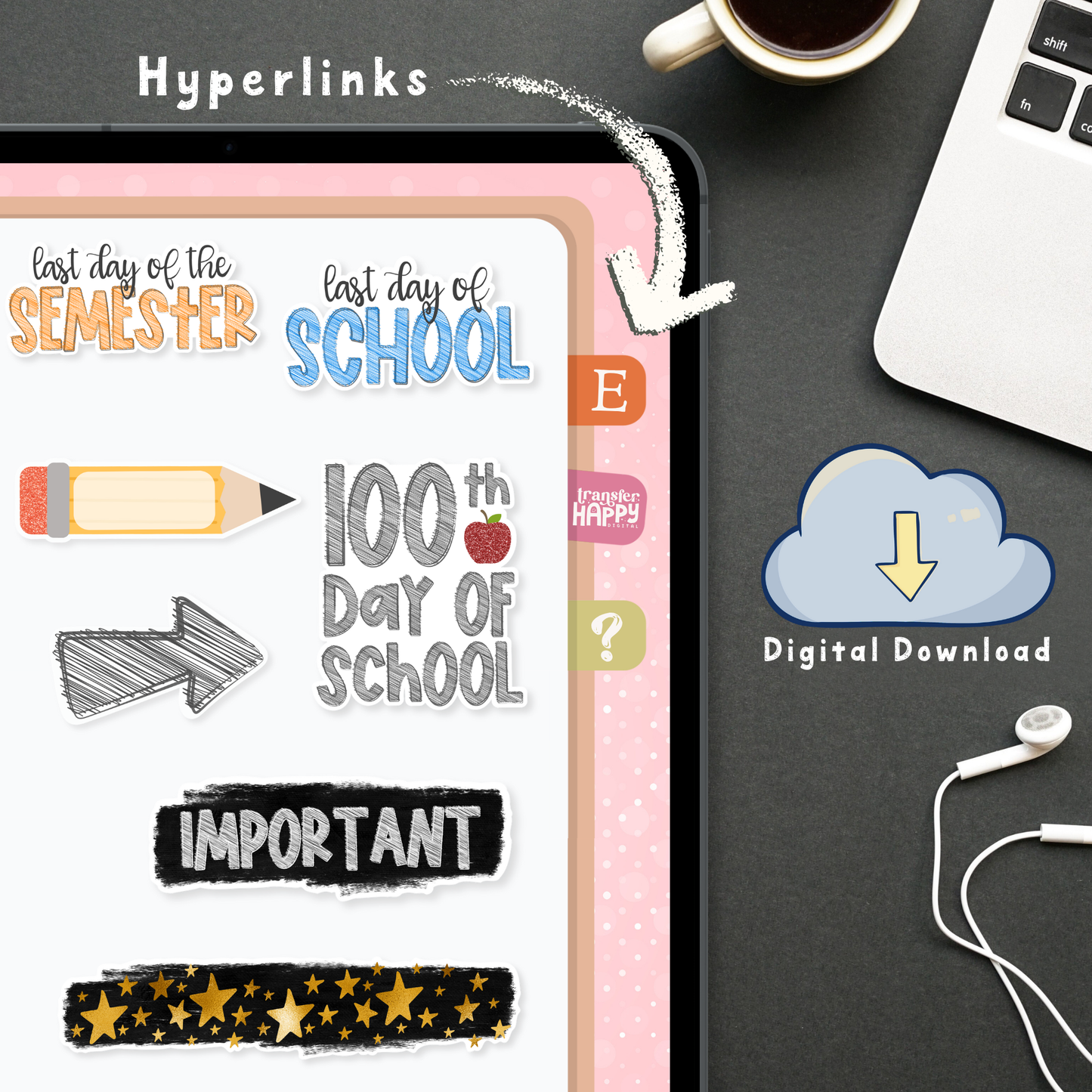 School Digital Planner Stickers