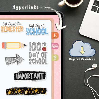 School Digital Planner Stickers