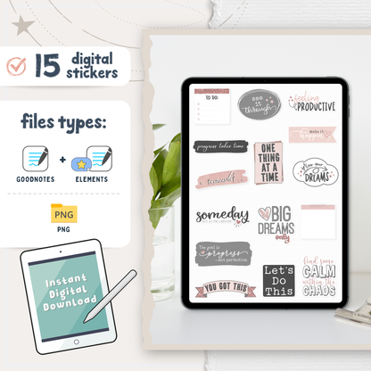 Motivational Digital Planner Stickers