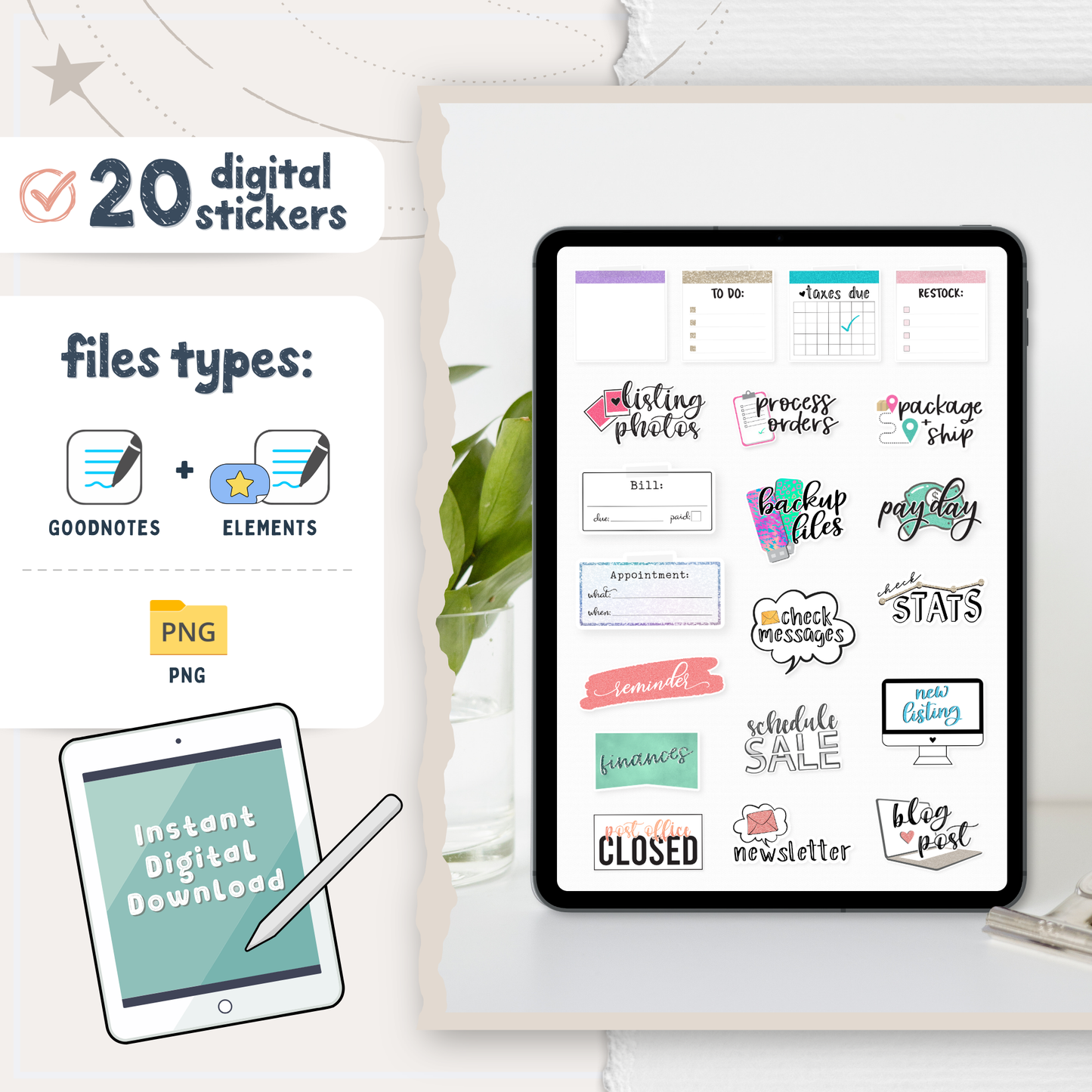 Small Business Digital Planner Stickers