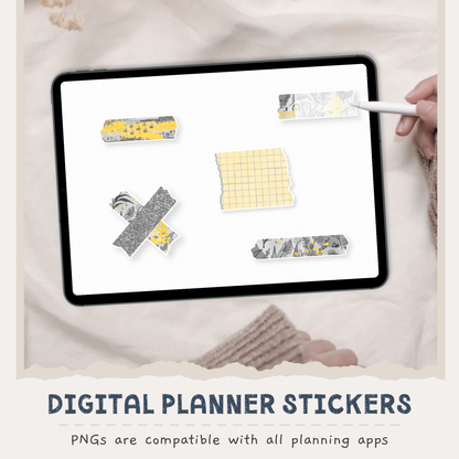 Yellow Washi Digital Planner Stickers