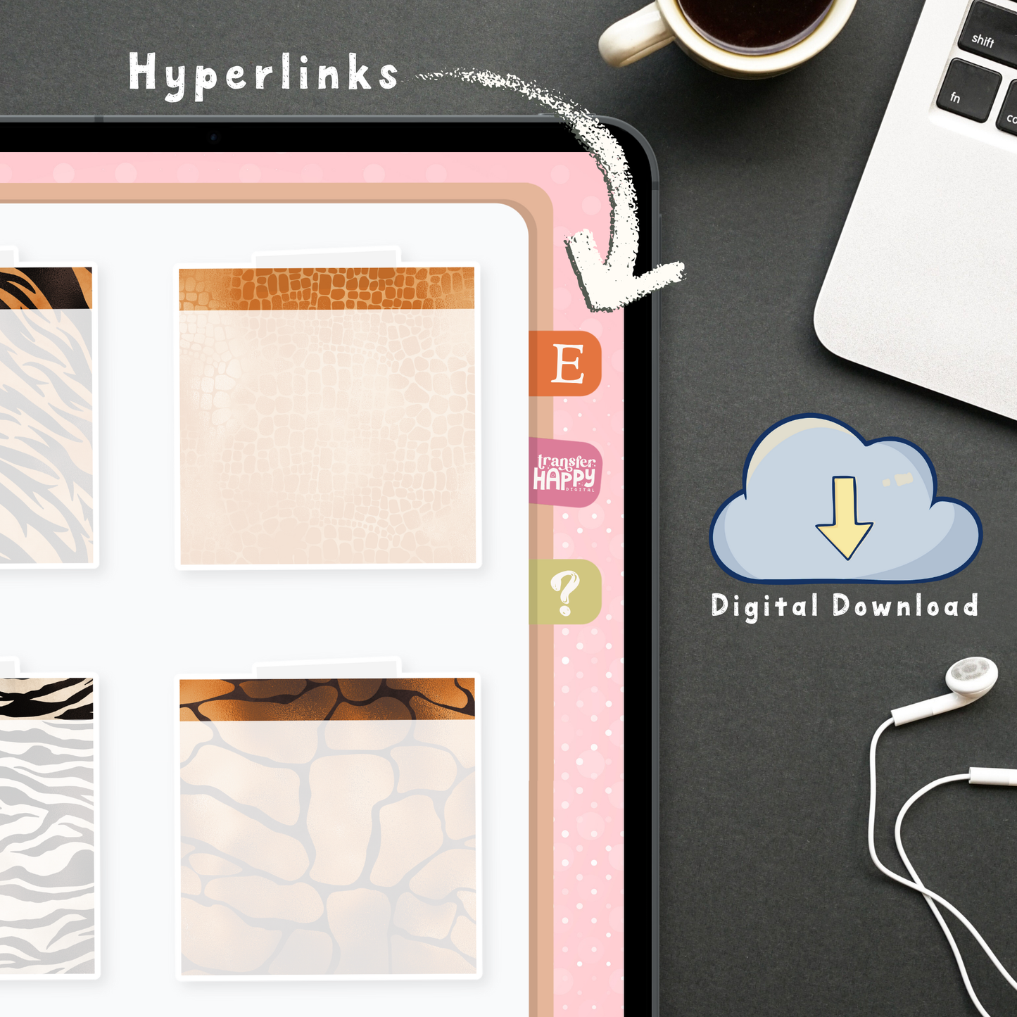 Animal Print Digital Planner Stickers
