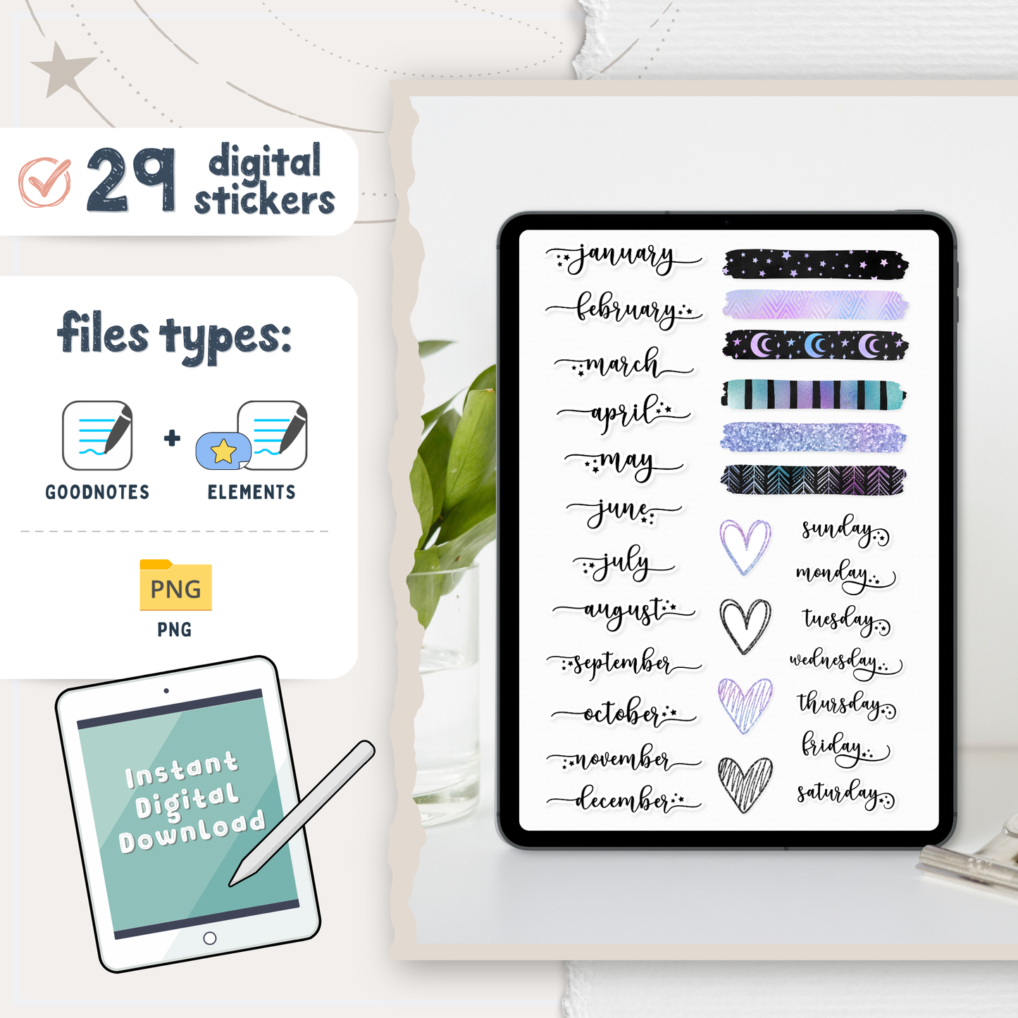 Essential Digital Planner Stickers