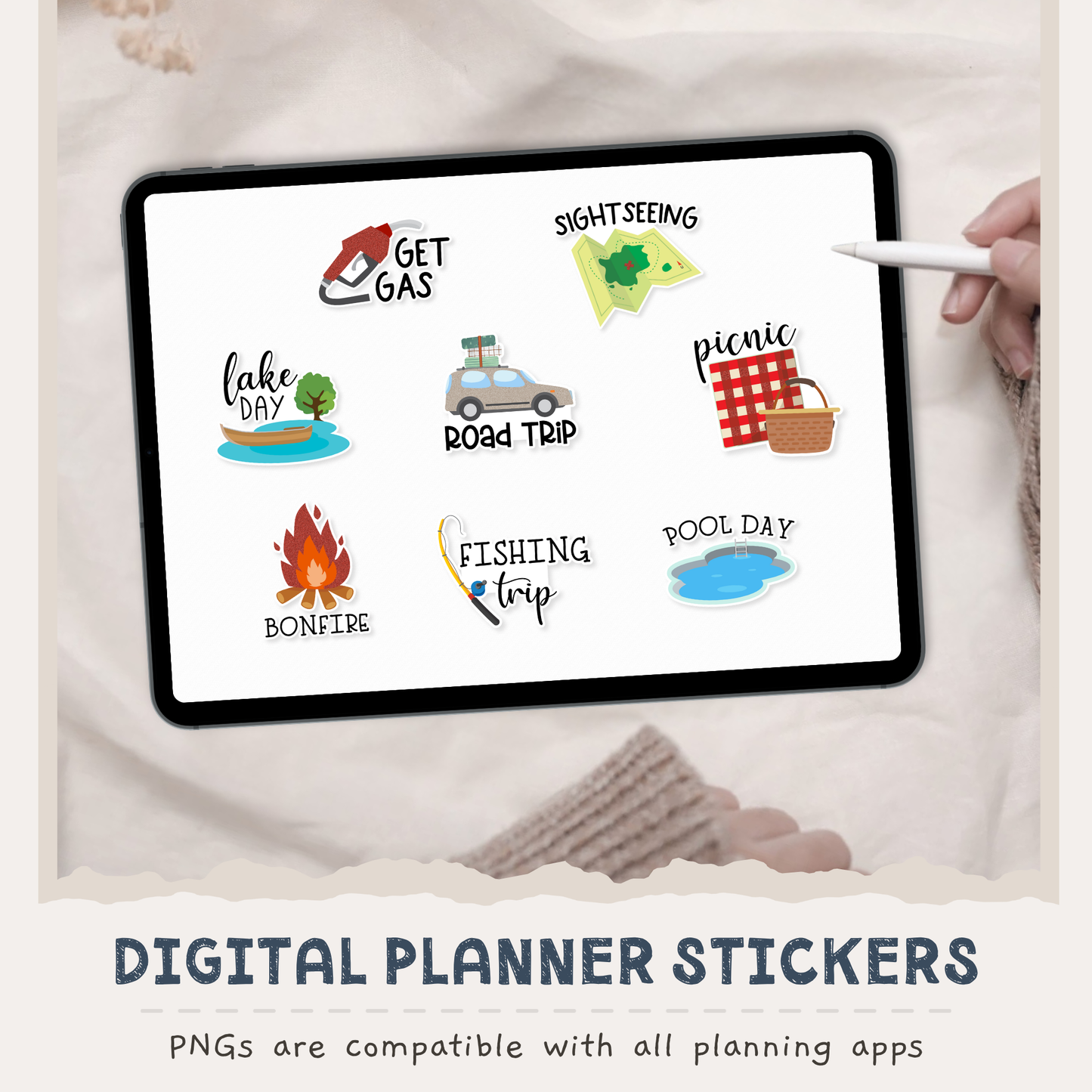 Travel Digital Planner Stickers
