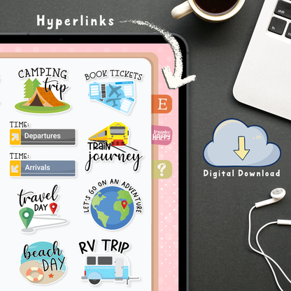 Travel Digital Planner Stickers
