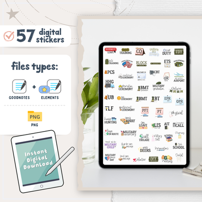 Military Life Digital Planner Stickers