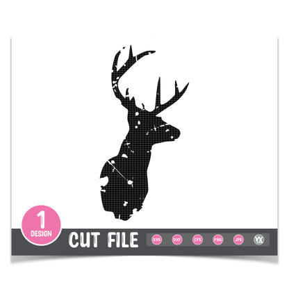 Grunge Deer Head SVG