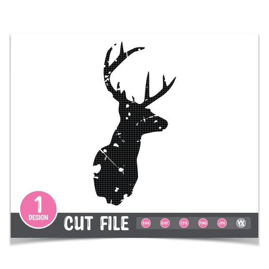 Grunge Deer Head SVG