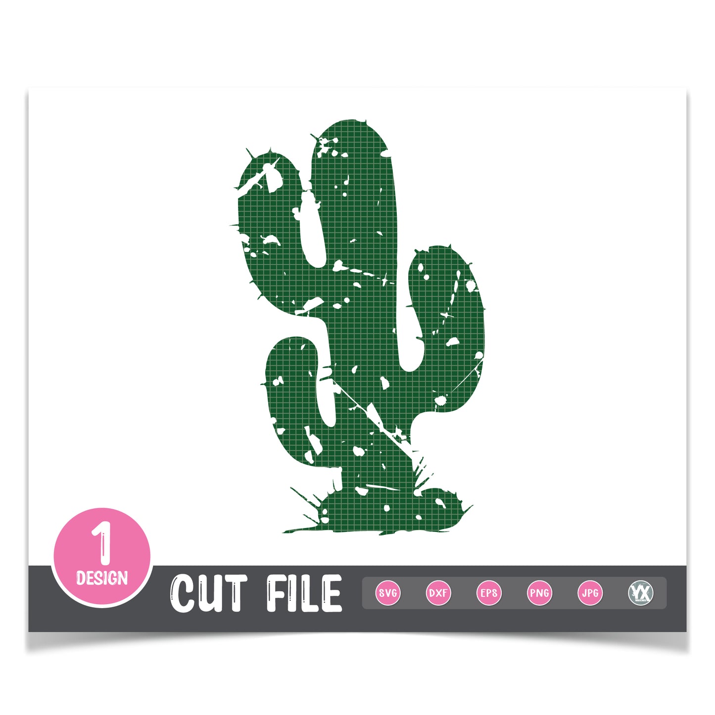Grunge Cactus SVG