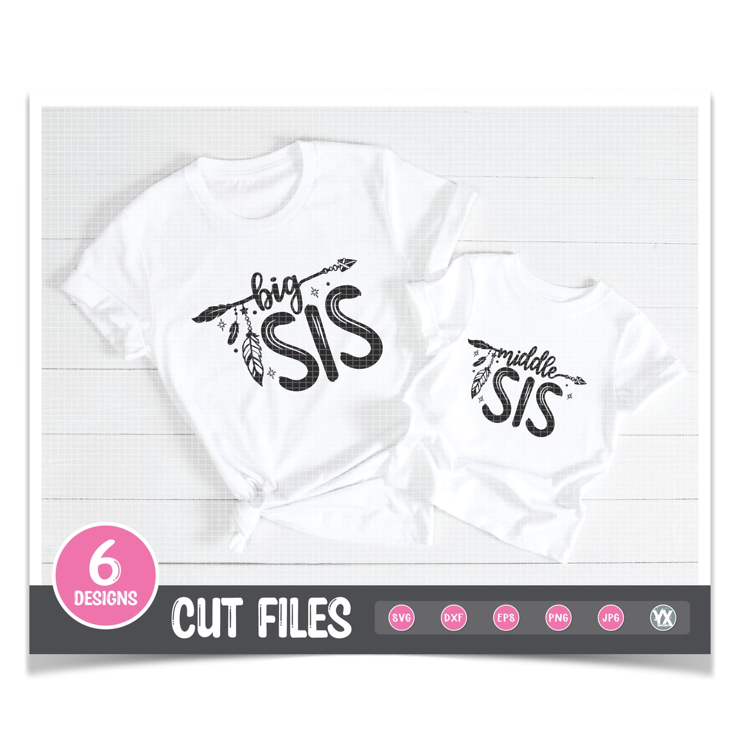 Sibling SVG Set - Feathers