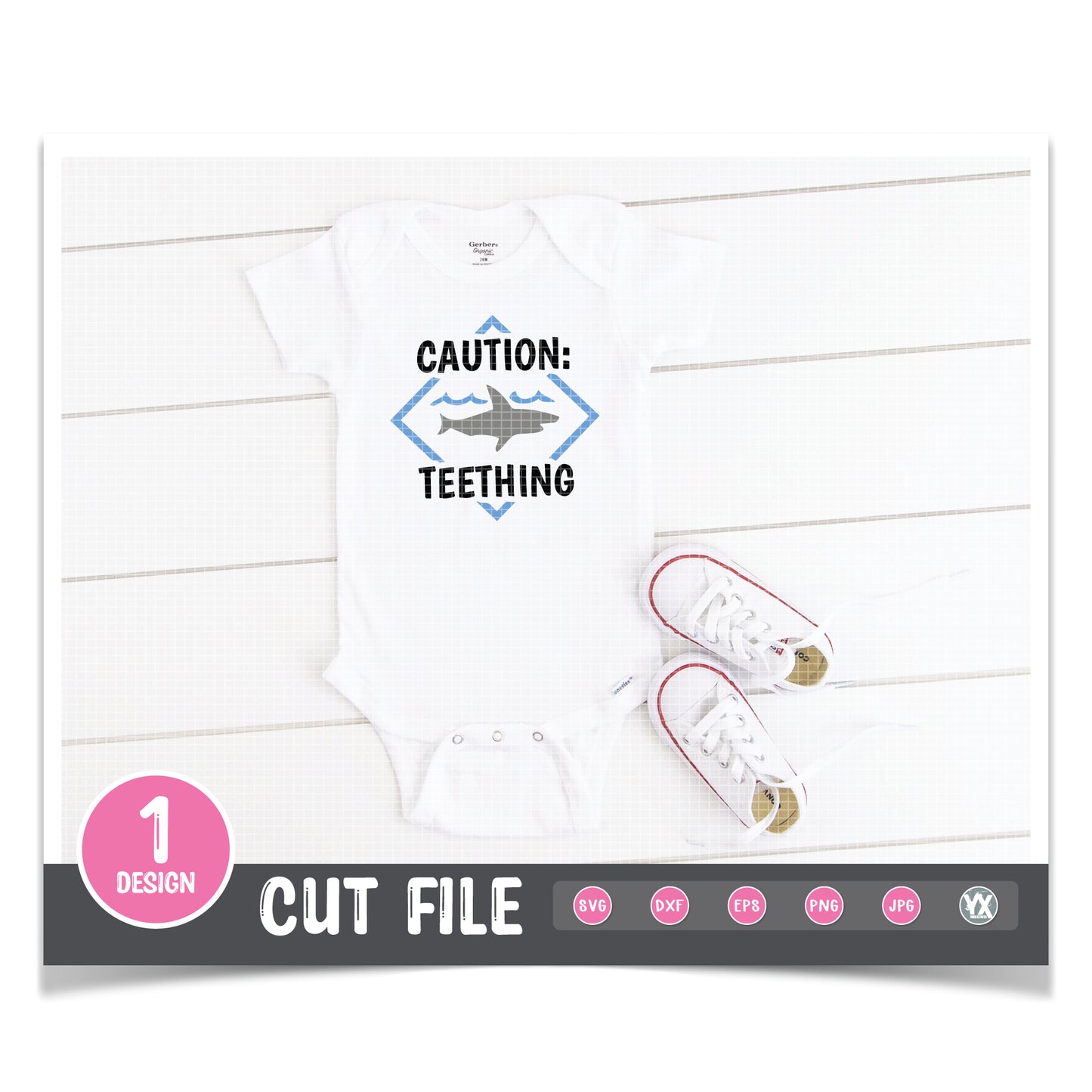 Caution Teething SVG
