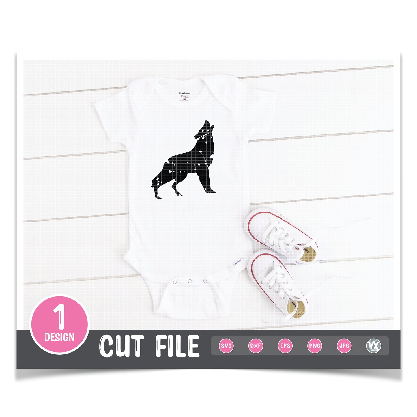 Grunge Wolf SVG