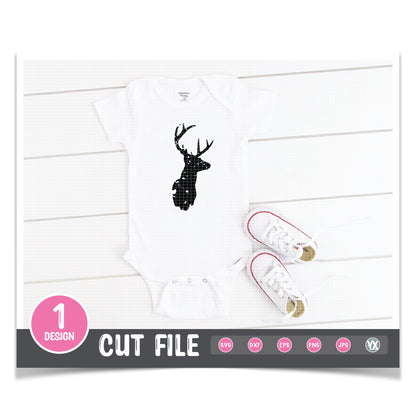 Grunge Deer Head SVG