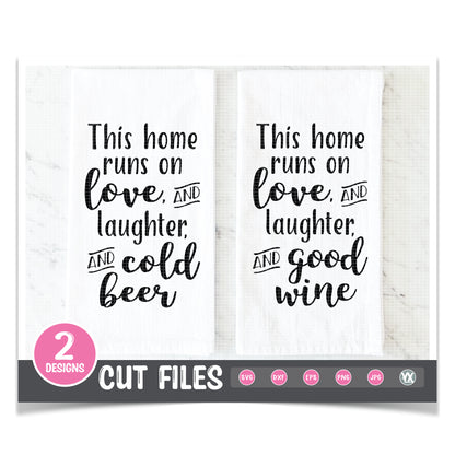 This Home Runs On Good Wine & Cold Beer SVG Bundle