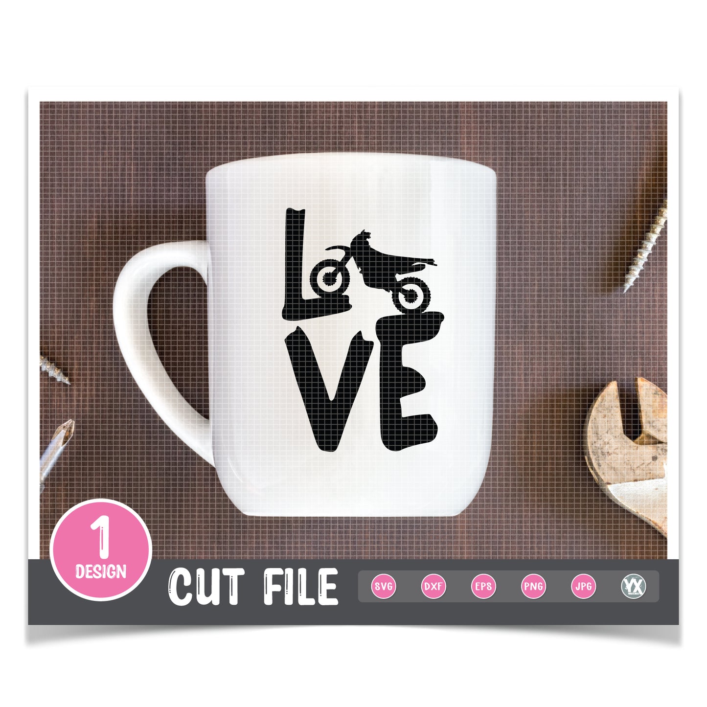 Love Motocross Dirtbike SVG